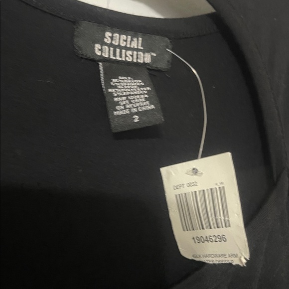 NWT Social Collision black gothic long-sleeve dress. - Picture 2 of 10